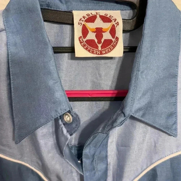 Stable Gear Western Wear Mens Colorblock Long Sleeve Shirt Size Large 16- 16 1/2 - Picture 4 of 9